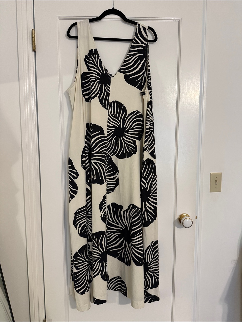 ASOS Cream Maxi Dress with Bold Black Floral Print